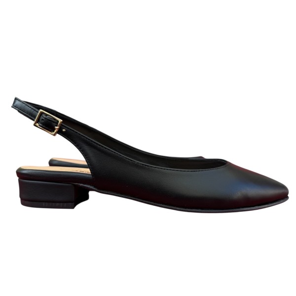 slingback Denny in pelle nero