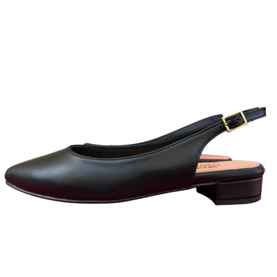 slingback Denny in pelle nero