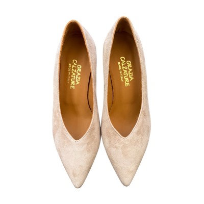 decollete Donna in camoscio sabbia