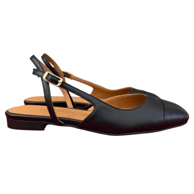 slingback Arisa in pelle nera