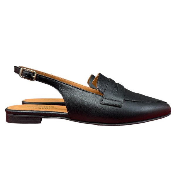 slingback Vienna in pelle nera