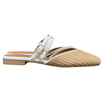 sabot Amalfi in rafia profilo bianco