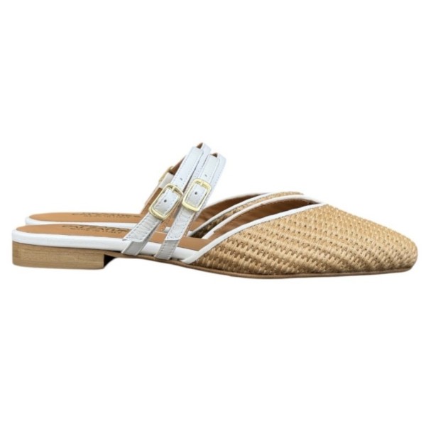 sabot Amalfi in rafia profilo bianco