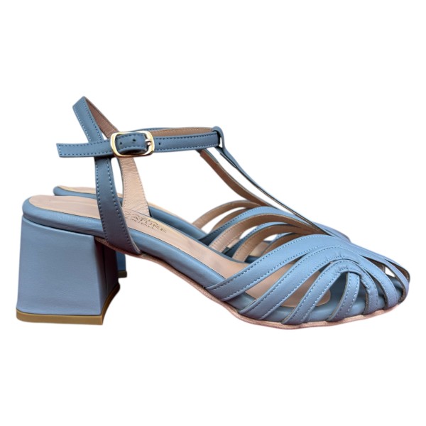 sandalo Zante in pelle azzurro