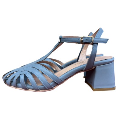 sandalo Zante in pelle azzurro