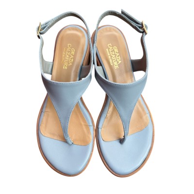 infradito Sharm in pelle azzurro