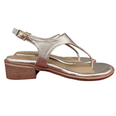 infradito Sharm in pelle platino