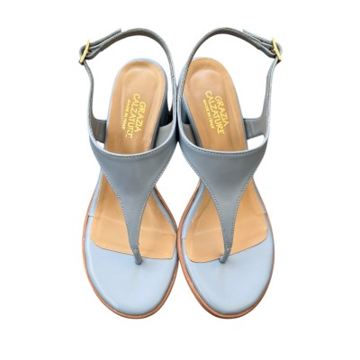 infradito Caraibi in pelle azzurro