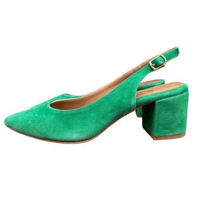 slingback Sofi in camoscio verde