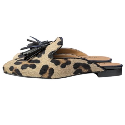 sabot Madrid in pelle animalier maculato