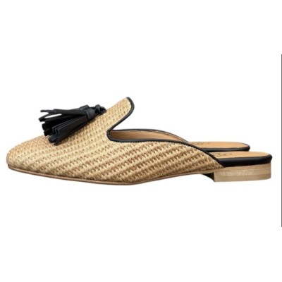 sabot Madrid in rafia profilo nero