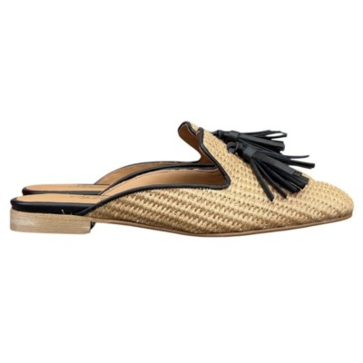 sabot Madrid in rafia profilo nero