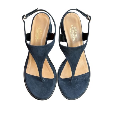 infradito Caraibi in camoscio blu