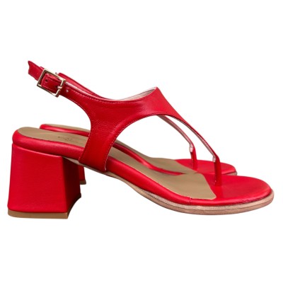 infradito Caraibi in pelle rosso
