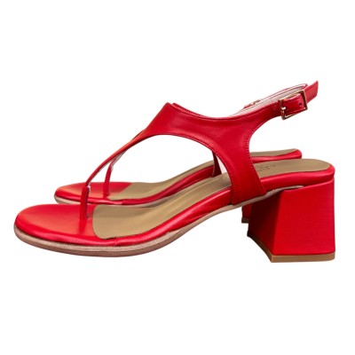 infradito Caraibi in pelle rosso