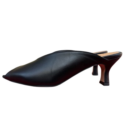 Sabot Perla in pelle nera