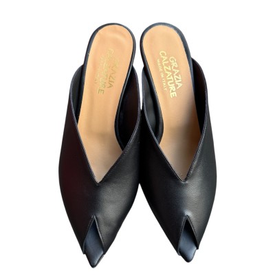 Sabot Perla in pelle nera