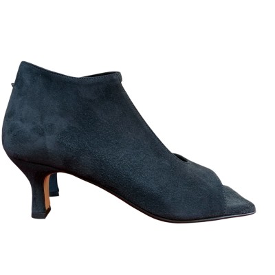 tronchetto Roma in camoscio blu.