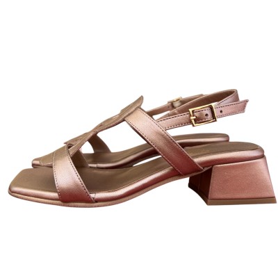 sandalo Desiree in pelle oro rosa