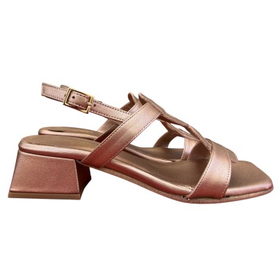sandalo Desiree in pelle oro rosa