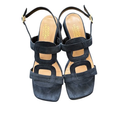 sandalo Desiree in camoscio blu