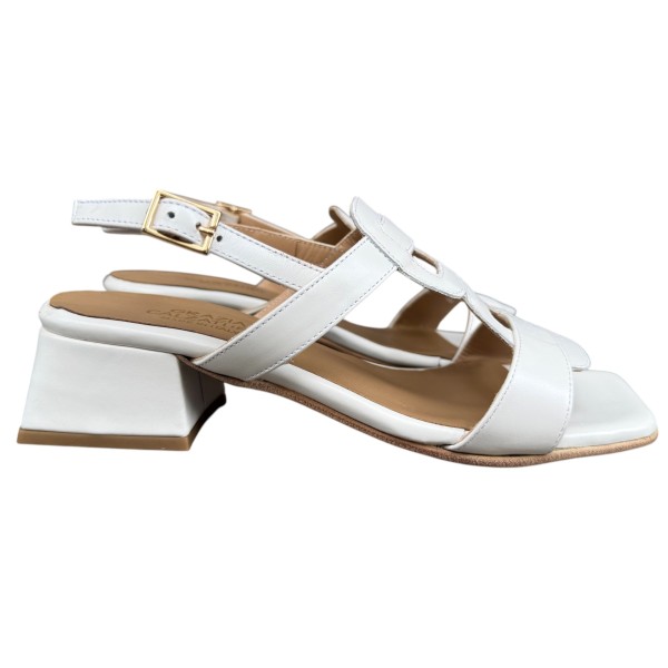 sandalo Desiree in pelle bianco