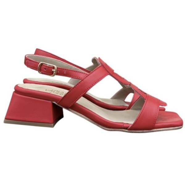 sandalo Desiree in pelle rosso