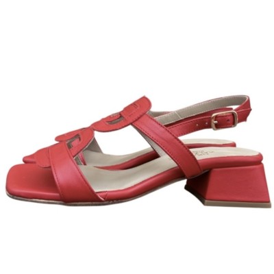 sandalo Desiree in pelle rosso