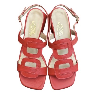 sandalo Desiree in pelle rosso