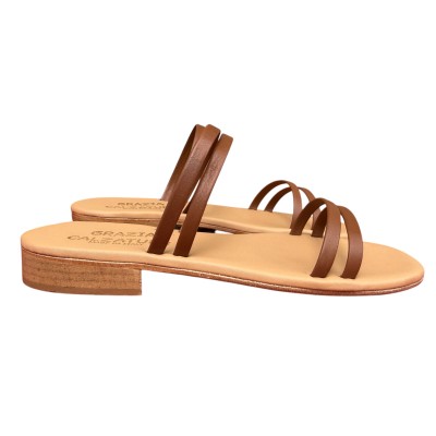 sandalo Giulia in pelle cuoio