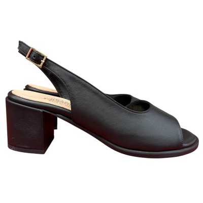sandalo Rodi in pelle nero