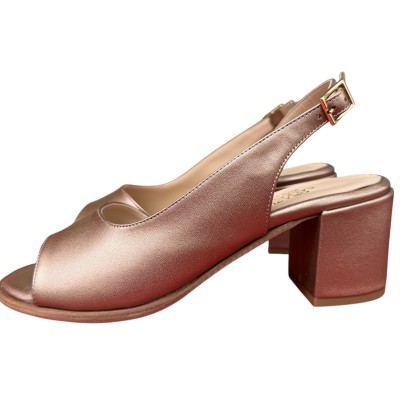 sandalo Rodi in pelle oro rosa