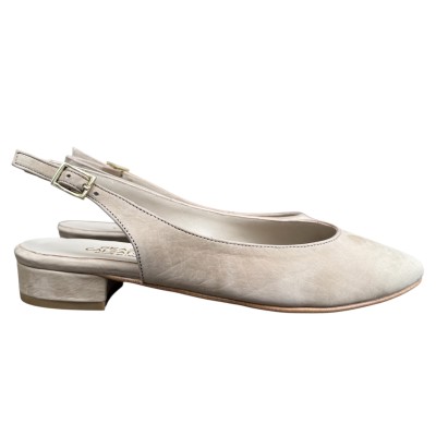 slingback Denny in nabuk taupe