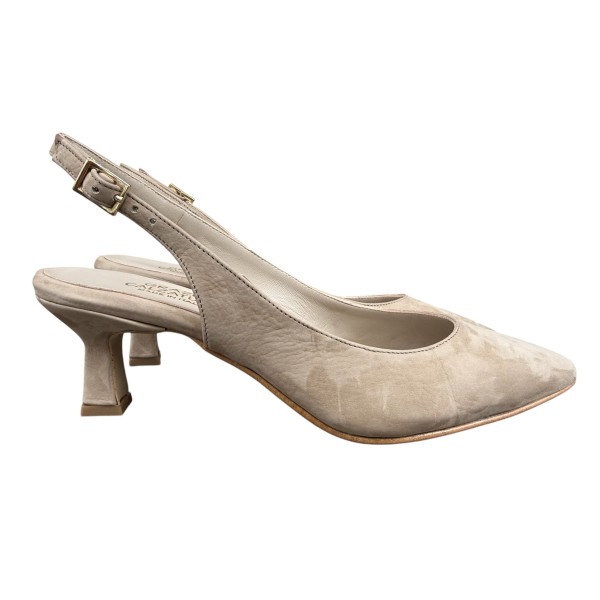 slingback Penelope in nabuk taupe