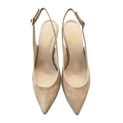 slingback Penelope in nabuk taupe