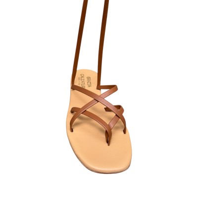 sandalo Cleopatra  in pelle cuoio