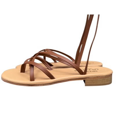 sandalo Cleopatra  in pelle cuoio