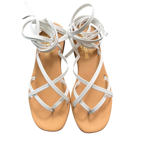 sandalo Cleopatra  in pelle bianco