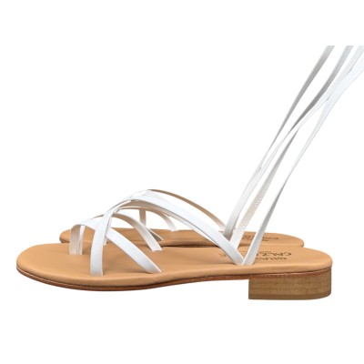 sandalo Cleopatra  in pelle bianco
