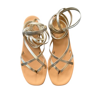 sandalo Cleo  in pelle platino