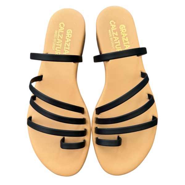 sandalo Livia in pelle nero