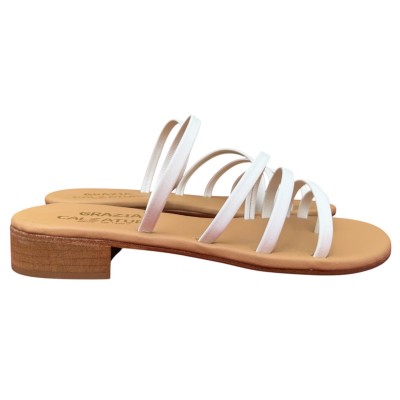 sandalo Livia in pelle bianco