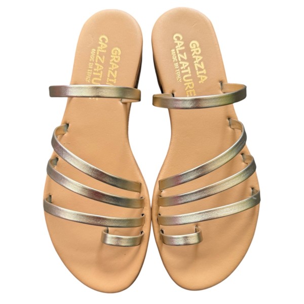 sandalo Livia in pelle platino