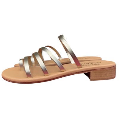sandalo Livia in pelle platino