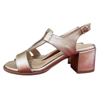 sandalo Eloise in pelle platino