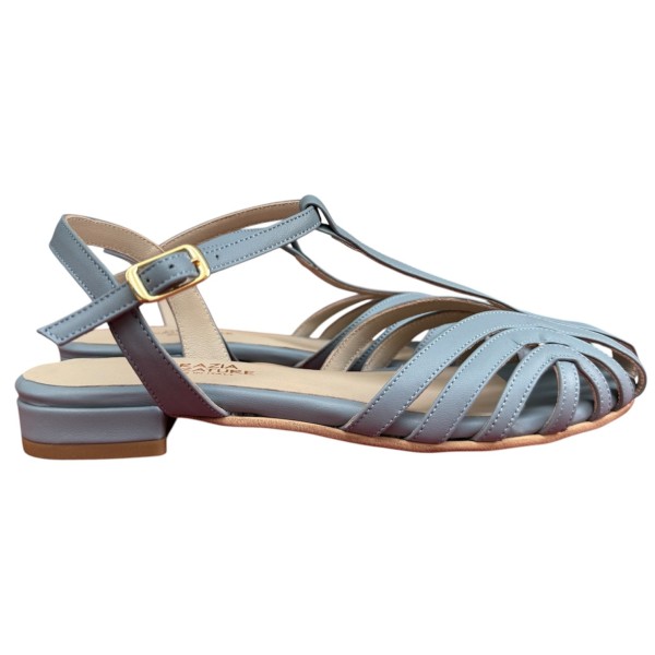 sandalo Atene in pelle azzurro