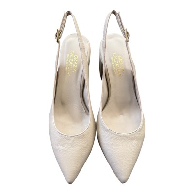 slingback Sofi in pelle taupe