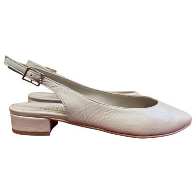 slingback Denny in pelle taupe