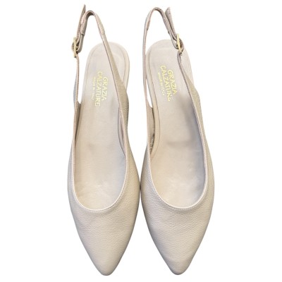 slingback Denny in pelle taupe