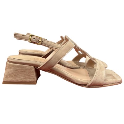sandalo Desiree in nabuk taupe